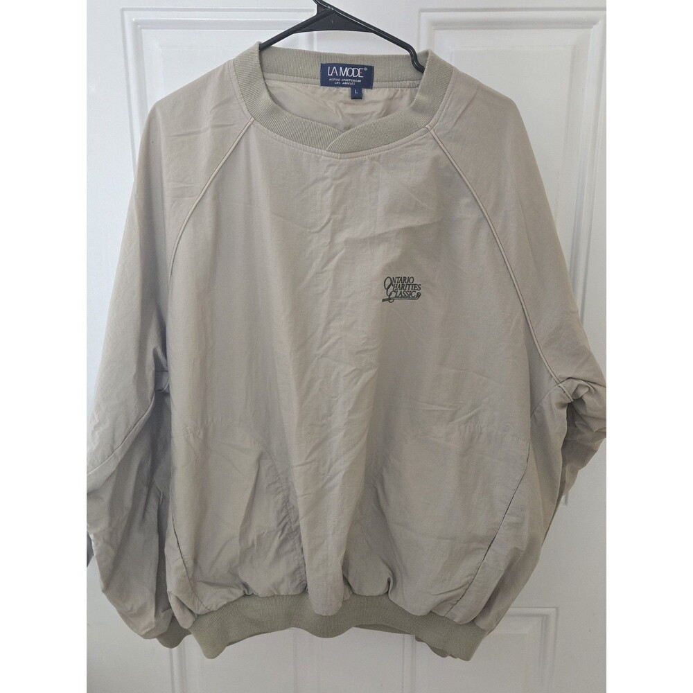 LA Mode Vintage Cream Colored Ontario Charities Classic Golf Jacket Sz. L